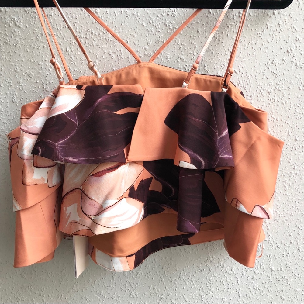 Keepsake Bitter Sweet Crop Top PEACH FLORAL - Picture 4 of 8